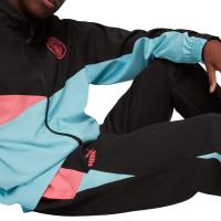 PUMA Manchester City Woven Pantalon d'Entraînement 2023-2024 Noir Bleu Clair Rose