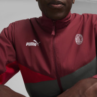 PUMA AC Milan Woven Survêtement Full-Zip 2023-2024 Bordeaux Rouge Gris Foncé