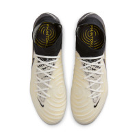Nike Phantom Luna II Elite Crampons Vissés Chaussures de Foot (SG) Pro Player Noir Blanc Cassé Doré