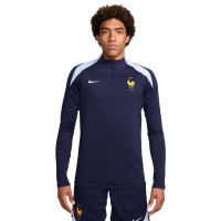 Nike France Strike Haut d'Entraînement 1/4-Zip 2024-2026 Bleu Foncé Bleu Clair