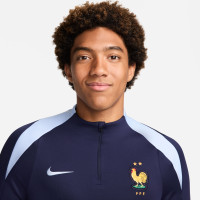 Nike France Strike Haut d'Entraînement 1/4-Zip 2024-2026 Bleu Foncé Bleu Clair