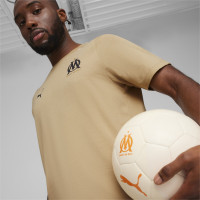 PUMA Olympique Marseille Casuals T-Shirt 2023-2024 Beige Noir