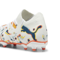 PUMA Future 7 Match Neymar Jr. Gazon Naturel Artificiel Chaussures de Foot (MG) Enfants Blanc Orange Multicolore