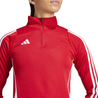 Haut d'entraînement adidas Tiro 24 1/4-Zip pour femmes, rouge et blanc