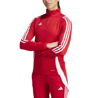 Haut d'entraînement adidas Tiro 24 1/4-Zip pour femmes, rouge et blanc