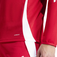 Haut d'entraînement adidas Tiro 24 1/4-Zip rouge blanc