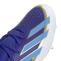 adidas X Crazyfast Messi League Gazon Naturel Chaussures de Foot (FG) Bleu Blanc Doré