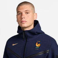 Nike France Tech Fleece Veste 2024-2026 Bleu Foncé Doré