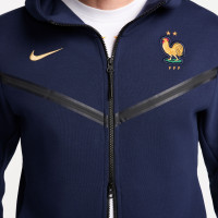 Nike Frankrijk Tech Fleece Trainingspak 2024-2026 Donkerblauw Goud