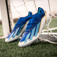 adidas X Crazyfast Messi Elite Gazon Naturel Chaussures de Foot (FG) Bleu Blanc Doré