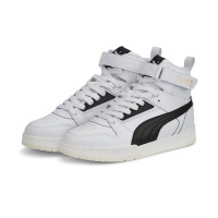 PUMA Rebound Game Baskets Enfants Blanc Noir Doré