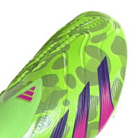 adidas Predator Elite Sans Lacets Gazon Naturel Chaussures de Foot (FG) Vert Rose Mauve