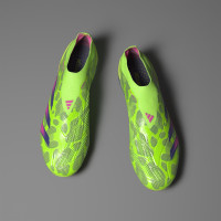 adidas Predator Elite Sans Lacets Gazon Naturel Chaussures de Foot (FG) Vert Rose Mauve