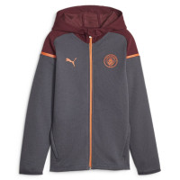 PUMA Manchester City Casual Trainingspak 2023-2024 Kids Donkergrijs Oranje