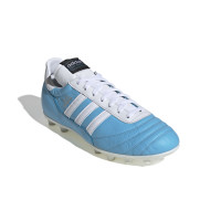 adidas Copa Mundial Argentine Gazon Naturel Chaussures de Foot (FG) Bleu Clair Blanc