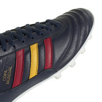 adidas Copa Mundial Espagne Gazon Naturel Chaussures de Foot (FG) Bleu Foncé Rouge Jaune