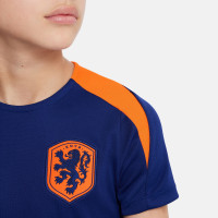 Nike Pays-Bas Strike Maillot d'Entraînement 2024-2026 Enfants Bleu Orange