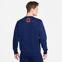 Nike Nederland Sportswear Club Crew Sweater 2024-2026 Blauw Oranje