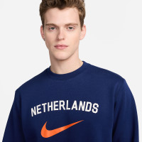Survêtement Nike Netherlands Sportswear Club Crew 2024-2026 bleu orange