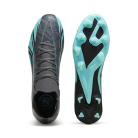 PUMA Ultra Match Gazon Naturel Gazon Artificiel Chaussures de Foot (MG) Gris Foncé Turquoise Noir