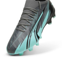 PUMA Ultra Match Gazon Naturel Gazon Artificiel Chaussures de Foot (MG) Gris Foncé Turquoise Noir