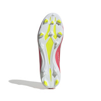 adidas X Crazyfast League Sans Lacets Gazon Naturel Chaussures de Foot (FG) Rouge Vif Blanc Jaune