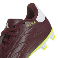 adidas Copa Pure 2 Club Gazon Naturel Gazon Artificiel Chaussures de Foot (MG) Enfants Bordeaux Blanc Jaune