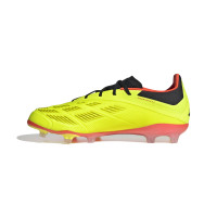 adidas Predator Elite Gazon Naturel Chaussures de Foot (FG) Enfants Jaune Vif Noir Rouge