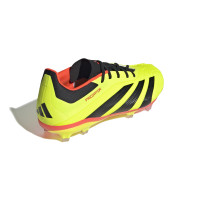 adidas Predator Elite Gazon Naturel Chaussures de Foot (FG) Enfants Jaune Vif Noir Rouge