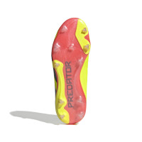 adidas Predator Elite Gazon Naturel Chaussures de Foot (FG) Enfants Jaune Vif Noir Rouge