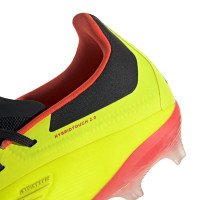 adidas Predator Elite Gazon Naturel Chaussures de Foot (FG) Enfants Jaune Vif Noir Rouge