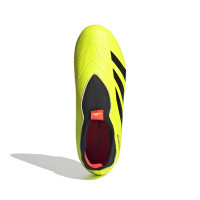 adidas Predator League Sans Lacets Gazon Naturel Chaussures de Foot (FG) Enfants Jaune Vif Noir Rouge