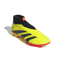adidas Predator League Sans Lacets Gazon Naturel Chaussures de Foot (FG) Jaune Vif Noir Rouge