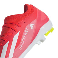 adidas X Crazyfast League Gazon Naturel Chaussures de Foot (FG) Rouge Vif Blanc Jaune