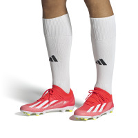 adidas X Crazyfast League Gazon Naturel Chaussures de Foot (FG) Rouge Vif Blanc Jaune