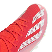 adidas X Crazyfast Elite Gazon Naturel Chaussures de Foot (FG) Enfants Rouge Vif Blanc Jaune