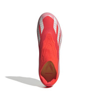 adidas X Crazyfast Elite Sans Lacets Gazon Naturel Chaussures de Foot (FG) Enfants Rouge Vif Blanc Jaune