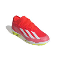 adidas X Crazyfast League Gazon Naturel Gazon Artificiel Chaussures de Foot (MG) Enfants Rouge Vif Blanc Jaune