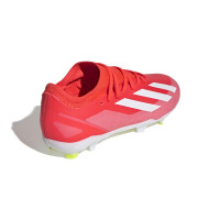 adidas X Crazyfast League Gazon Naturel Chaussures de Foot (FG) Enfants Rouge Vif Blanc Jaune