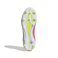 adidas X Crazyfast League Gazon Naturel Chaussures de Foot (FG) Enfants Rouge Vif Blanc Jaune