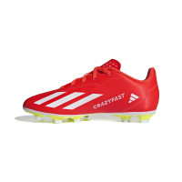 adidas X Crazyfast Club Gras / Kunstgras Voetbalschoenen (MG) Kids Felrood Wit Geel
