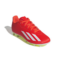 adidas X Crazyfast Club Gras / Kunstgras Voetbalschoenen (MG) Kids Felrood Wit Geel