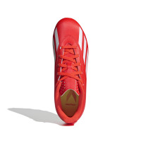adidas X Crazyfast Club Gazon Naturel Gazon Artificiel Chaussures de Foot (MG) Enfants Rouge Vif Blanc Jaune