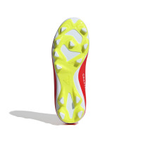 adidas X Crazyfast Club Gazon Naturel Gazon Artificiel Chaussures de Foot (MG) Enfants Rouge Vif Blanc Jaune