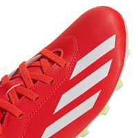 adidas X Crazyfast Club Gras / Kunstgras Voetbalschoenen (MG) Kids Felrood Wit Geel