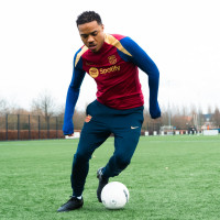 Nike FC Barcelona Strike Trainingstrui 1/4-Zip 2023-2024 Bordeauxrood Donkerblauw Goud