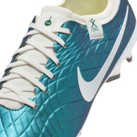 Nike Tiempo Legend 10 Pro Gazon Naturel Chaussures de Foot (FG) Émeraude Vert Blanc