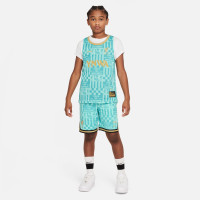 Nike Liverpool X LeBron James Maillot Basket 2023-2024 Enfants Turquoise Doré Noir