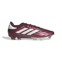adidas Copa Pure 2 Elite KT Gazon Naturel Chaussures de Foot (FG) Bordeaux Blanc Jaune