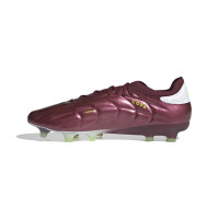 adidas Copa Pure 2 Elite KT Gazon Naturel Chaussures de Foot (FG) Bordeaux Blanc Jaune